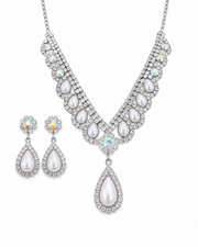 Detail view of Celeste Pearl Statement Set by Zodiglow
