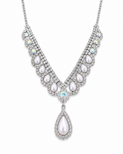 Side view of Celeste Pearl Statement Set by Zodiglow