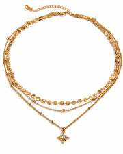 Front view of Celeste Star 3-Layer Necklace by Zodiglow