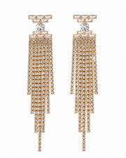 Front view of Celeste Tassel Earrings by Zodiglow