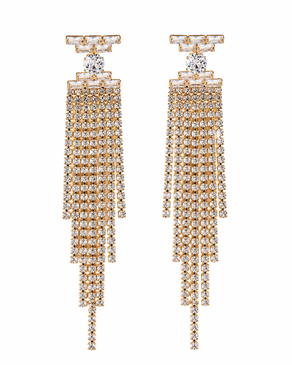 Front view of Celeste Tassel Earrings by Zodiglow
