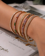 Detail view of Celeste Zircon Tennis Bracelet by Zodiglow