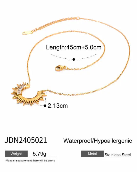 Side view of Celestia 3-Piece Layered Necklace Set by Zodiglow