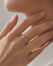 Alternate view of Celestia Amethyst Star Open Ring by Zodiglow