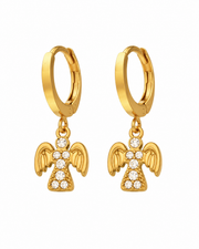 Alternate view of Celestia Angel Zircon Hoop Earrings by Zodiglow