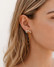 Alternate view of Celestia Bloom Chain Earrings by Zodiglow