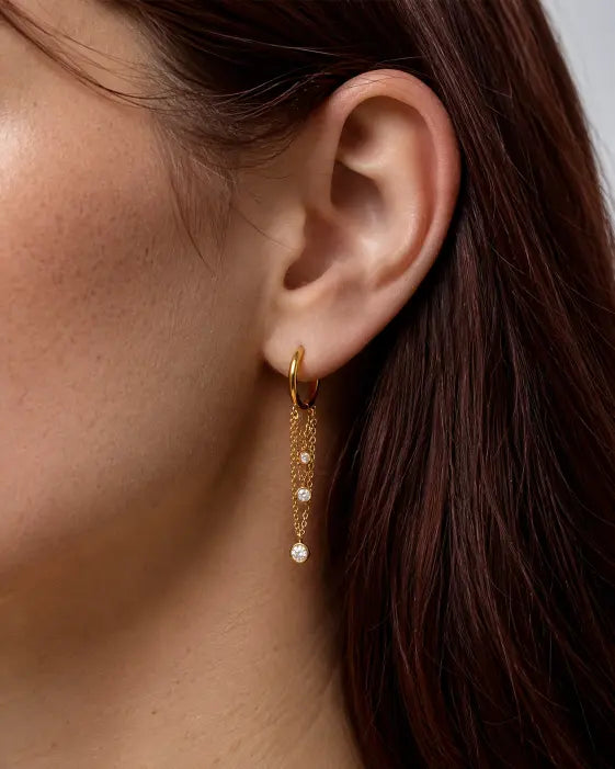 Alternate view of Celestia Cascade Chain Earrings by Zodiglow