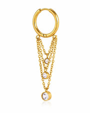 Front view of Celestia Cascade Chain Earrings by Zodiglow