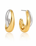 Front view of Celestia Duo Twist Hoops by Zodiglow