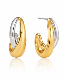Front view of Celestia Duo Twist Hoops by Zodiglow