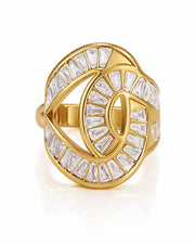 Front view of Celestia Orbit Dual Flow Ring by Zodiglow