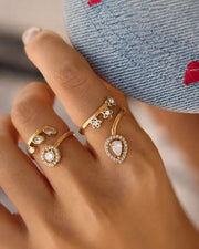 Alternate view of Celestia Orbit Duo Floral Ring by Zodiglow