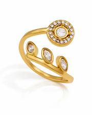 Front view of Celestia Orbit Duo Floral Ring by Zodiglow