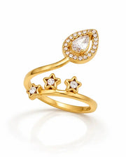 Front view of Celestia Orbit Petal Ring by Zodiglow