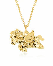 Front view of Celestia Pegasus Dream Necklace by Zodiglow