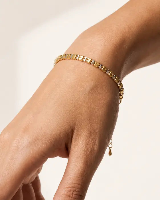 Alternate view of Celestia Radiant Cube Tennis Bracelet by Zodiglow