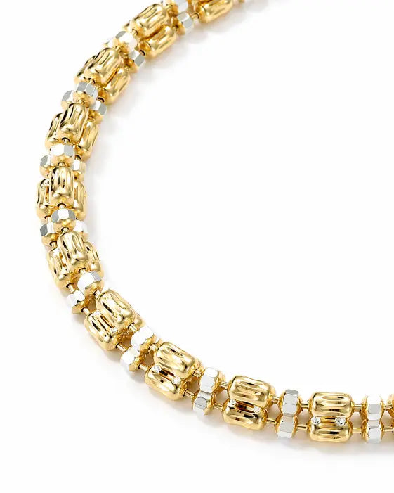 Detail view of Celestia Radiant Cube Tennis Bracelet by Zodiglow