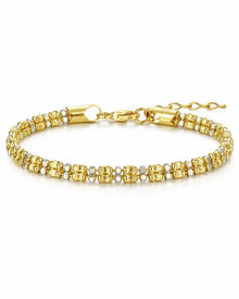 Front view of Celestia Radiant Cube Tennis Bracelet by Zodiglow
