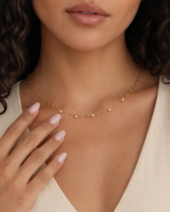 Alternate view of Celestia Ripple Charm Necklace by Zodiglow