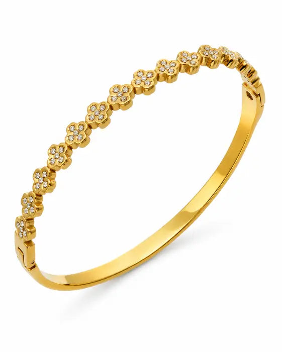 Detail view of Celestia Star & Crystal Bangle Collection by Zodiglow