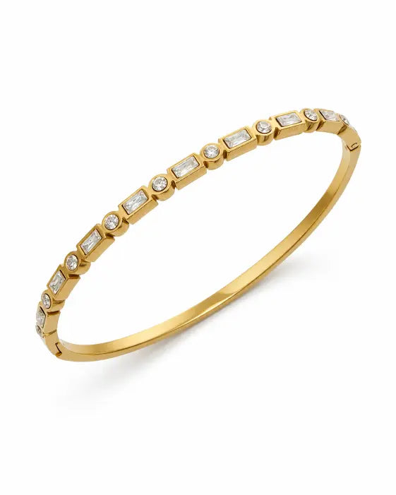 Side view of Celestia Star & Crystal Bangle Collection by Zodiglow