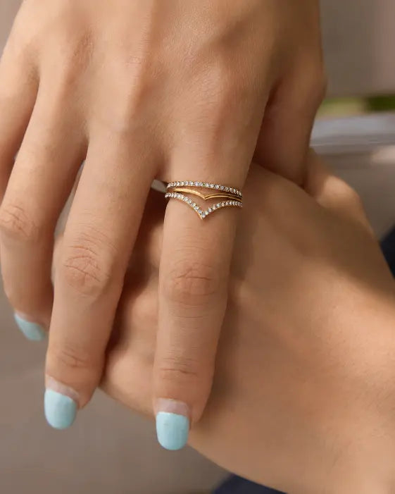 Celestia V-Line Pavé Ring