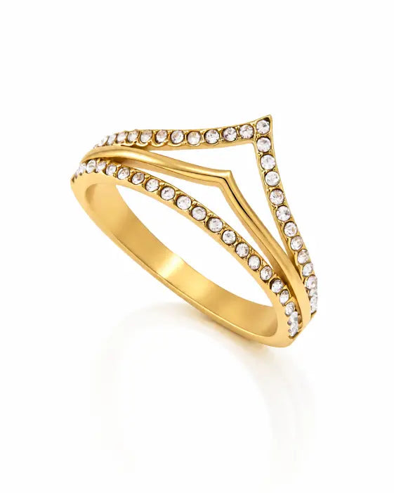 Celestia V-Line Pavé Ring