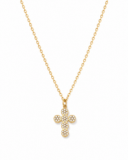 Detail view of Celestia Zircon Cross Set by Zodiglow