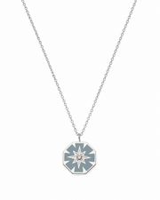 Detail view of Celestial Steel Necklaces by Zodiglow