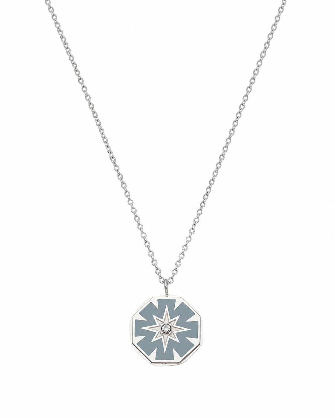 Detail view of Celestial Steel Necklaces by Zodiglow
