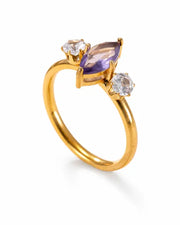 Detail view of Celestine 12-Month Birthstone Marquise Zircon Ring by Zodiglow