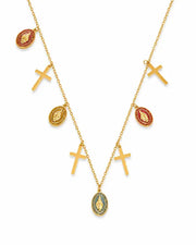Detail view of Celestine Sacred Charm Necklace Collection by Zodiglow