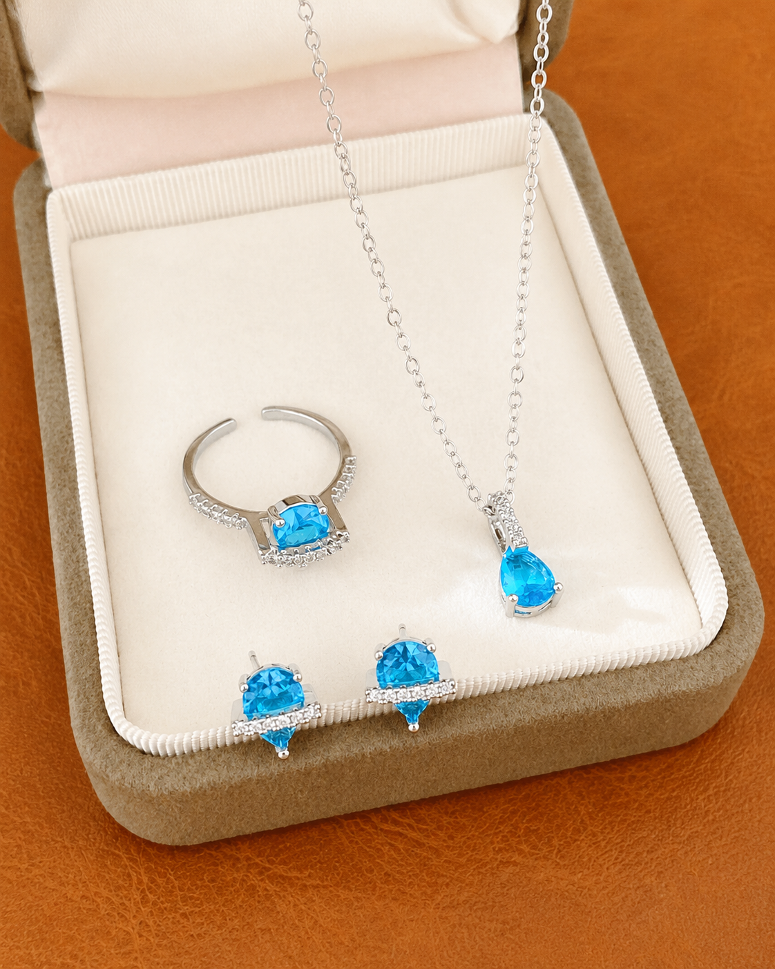 Additional view 7 of Celestine Zircon Jewelry Set by Zodiglow
