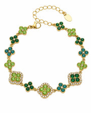 Close-up view of Aurelia Clover Garden Zircon Bracelet by Zodiglow