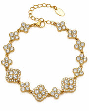 Detail view of Aurelia Clover Garden Zircon Bracelet by Zodiglow