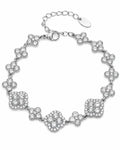 Front view of Aurelia Clover Garden Zircon Bracelet by Zodiglow
