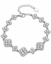 Front view of Aurelia Clover Garden Zircon Bracelet by Zodiglow