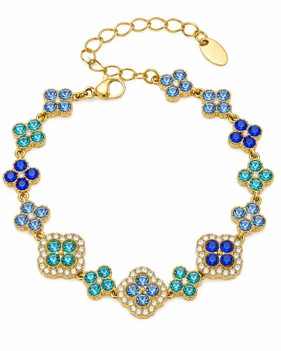 Side view of Aurelia Clover Garden Zircon Bracelet by Zodiglow