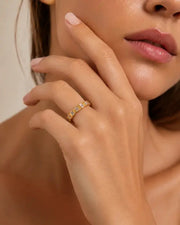 Alternate view of Channel-Set Baguette Gold Ring by Zodiglow