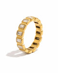 Front view of Channel-Set Baguette Gold Ring by Zodiglow