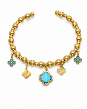 Side view of Clover Charm Beaded Bracelet by Zodiglow