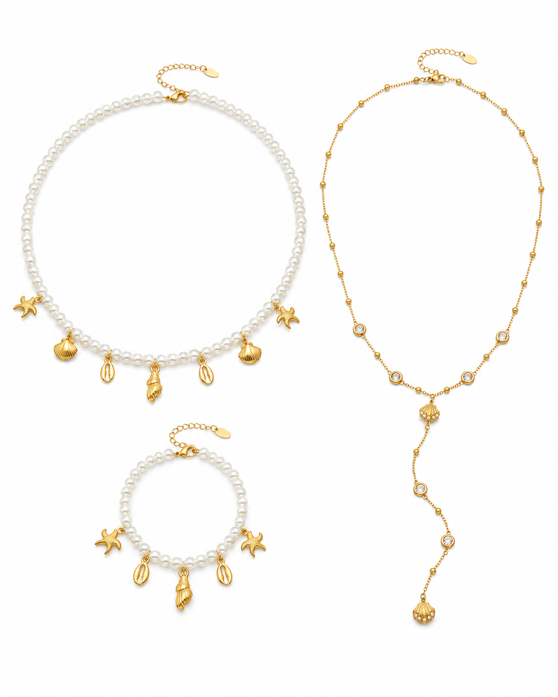 Front view of Coastal Pearl Stack Set by Zodiglow