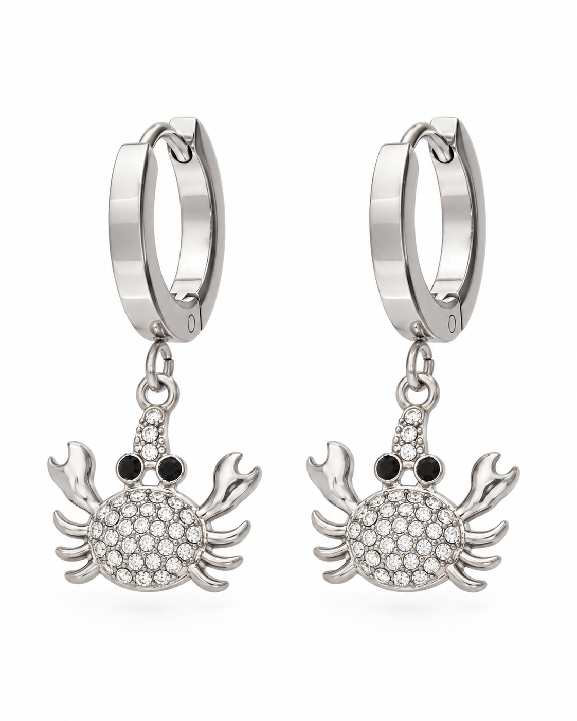 Alternate view of Coralie Zircon Crab Huggie Earrings by Zodiglow