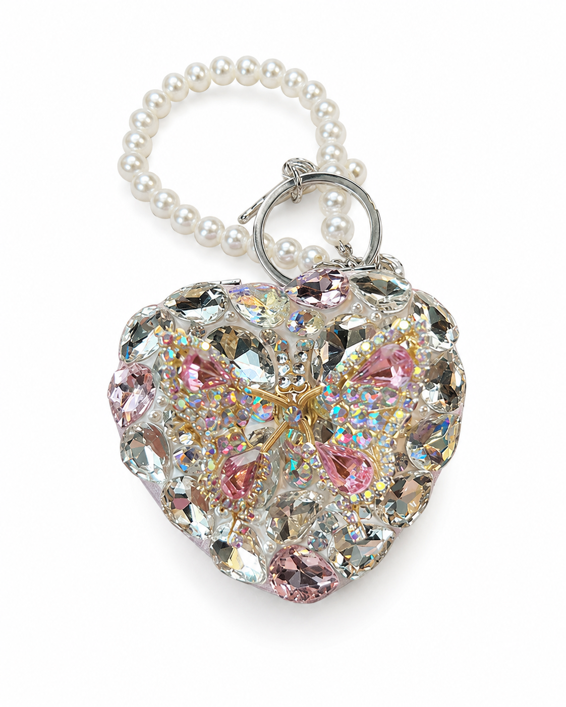 Alternate view of Crystal Butterfly Heart Mirror by Zodiglow