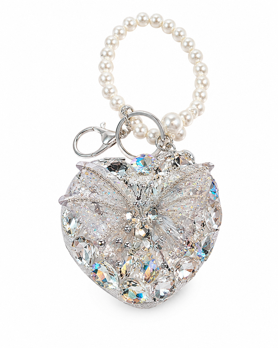 Crystal Butterfly Heart Mirror