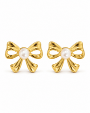 Detail view of Éclat Pearl Accent Earrings by Zodiglow