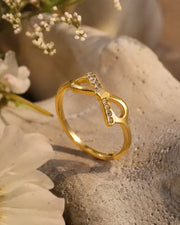 Alternate view of Élan Bow Zircon Ring by Zodiglow