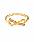 Front view of Élan Bow Zircon Ring by Zodiglow