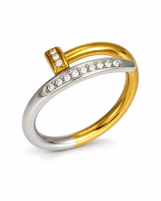 Styled view of Élan Crystal & Pearl Sculptural Ring Collection by Zodiglow
