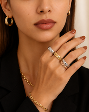 Alternate view of Élan Faceted Band Ring by Zodiglow